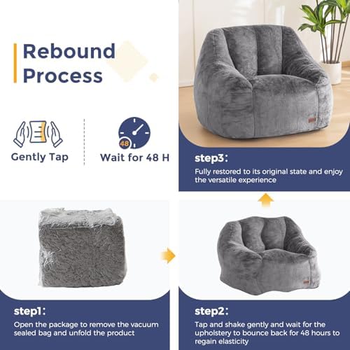 MAXYOYO Bean Bag Chair, Comfy Bean Bag Sofa - Image 6