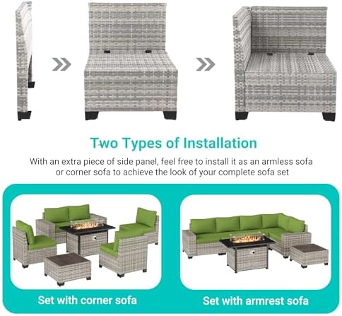 Outdoor Patio Furniture Set PE Wicker Rattan Outdoor Sectional Sofa - Image 4