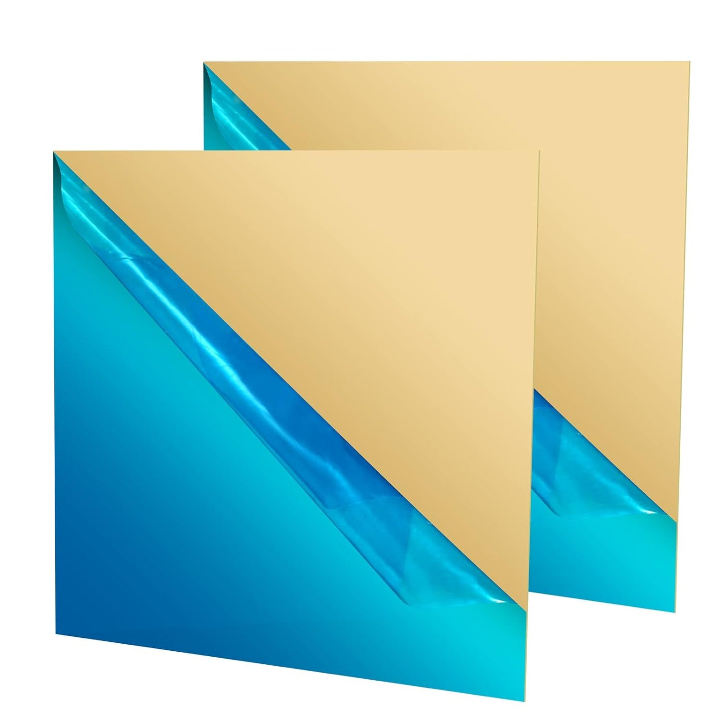 2 Pcs Brass Sheet, 6" x 6", 20 Gauge(0.8mm) Thickness, No Scratches, Film Attached Brass Plates