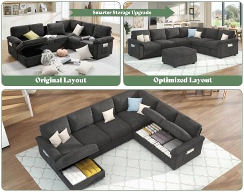 AMERLIFE 104" Sofa Bed, Sectional Sleeper Sofa - Image 4