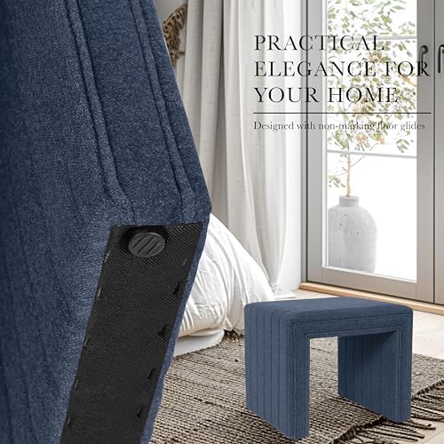 HomePop 19" Modern Channel Tufted Ottoman - Image 6
