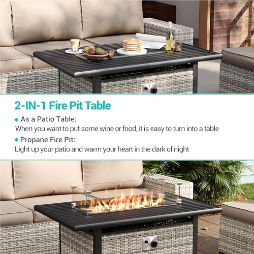 Outdoor Patio Furniture Set PE Wicker Rattan Outdoor Sectional Sofa - Image 6