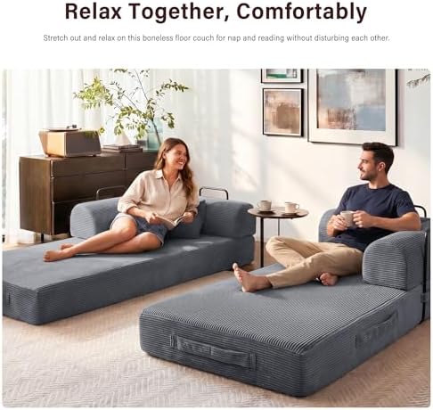 79" Convertible Sofa Bed, Boneless Sleeper Futon Couch - Image 5