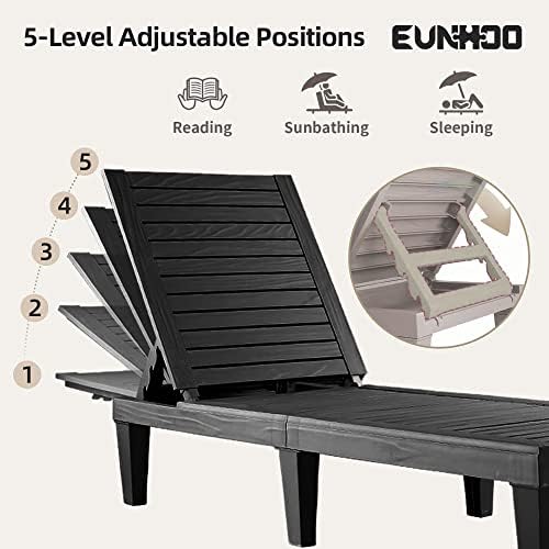 EUNHOO Chaise Lounge Outdoor, Adjustable Pool Lounge Chair - Image 4