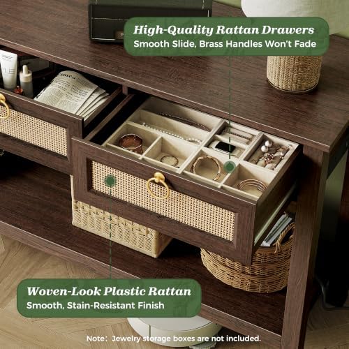 SUPERJARE Rattan Console Sofa Table - Image 6