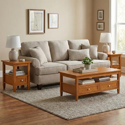 SIMPLIHOME Warm Shaker 14" Wide Solid Wood End Table in Light Golden Brown - Image 4