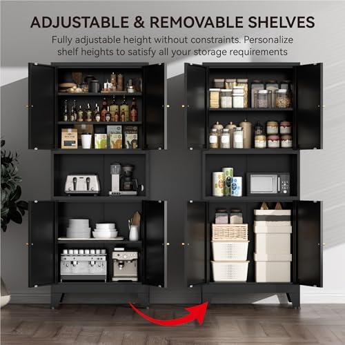 COFaR 69" Pantry Cabinet, Metal Storage Cabinet - Image 5