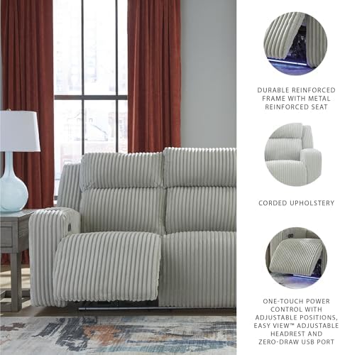 Signature Design by Ashley Broad Cove Power Reclining Sofa, Drop-Down Table - Image 4
