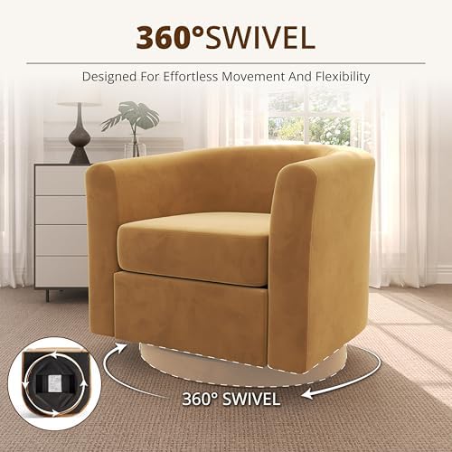 360° Swivel Accent Chair with Storage Ottoman - Image 3
