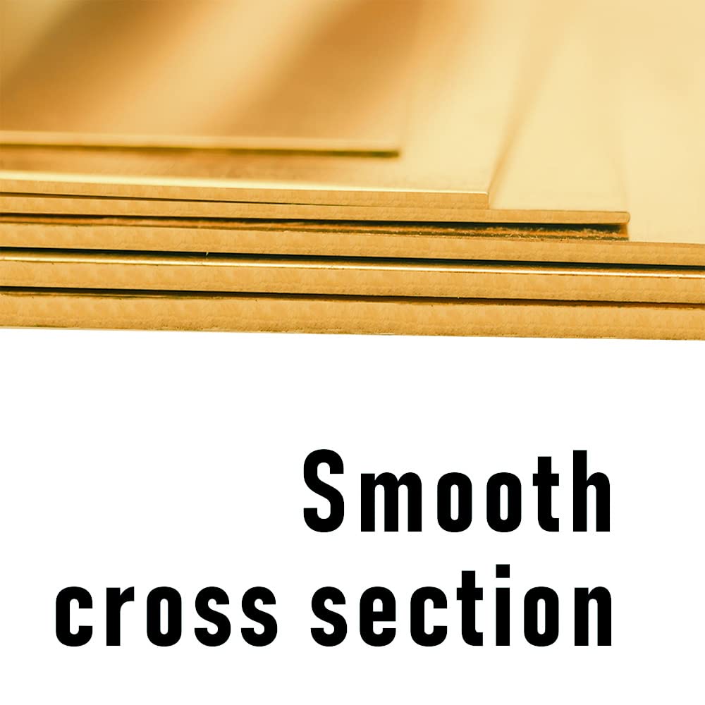 12 Gauge Brass Sheet，H62 Brass Plates Metal 0.079" Thickness x 5.9" Width x 5.9" Lenght, for Models, Crafts, Repairs, Electrical, 1Pcs