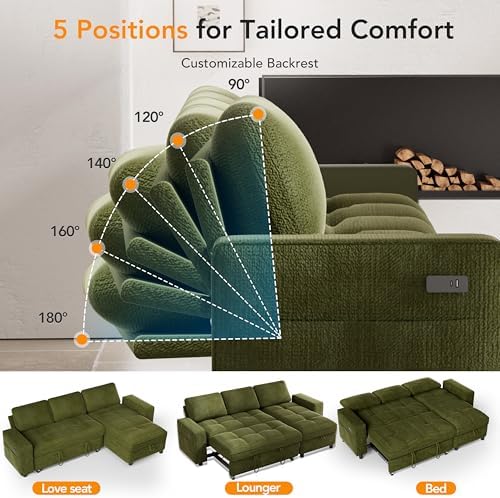 WEUP Modular Sectional Sleeper Sofa Bed, Pull Out Couch - Image 5