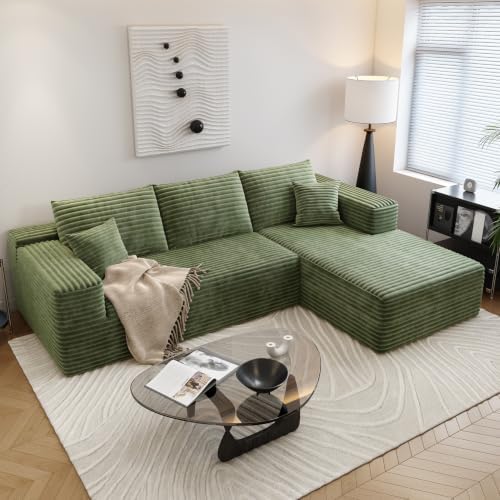 Settab 95" Boneless Couch Modular Sectional Sofa L-Shape Lounge Cloud Couch by Settab