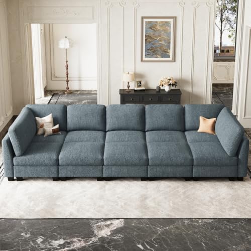 Belffin Cloud Couch with Deep Seat Linen Sectional Sleeper Sofa Apartment by Belffin