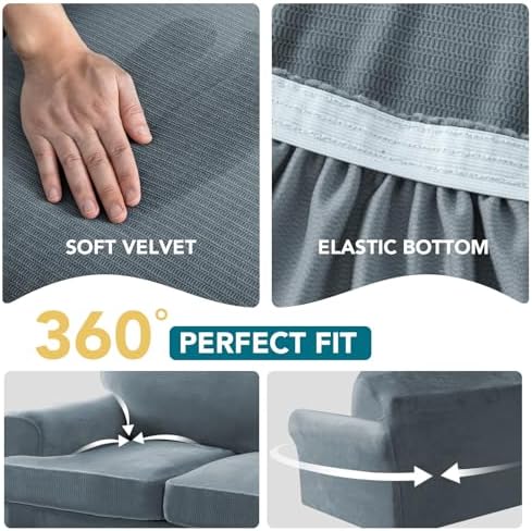 Sofa Cover 3 Piece T Cushion Loveseat Covers - Image 6