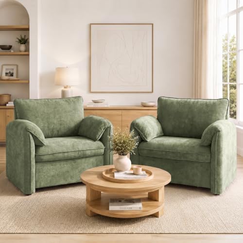Oversized Accent Chair Set of 2, Comfy Reading Chair by VisittheEcoMozz