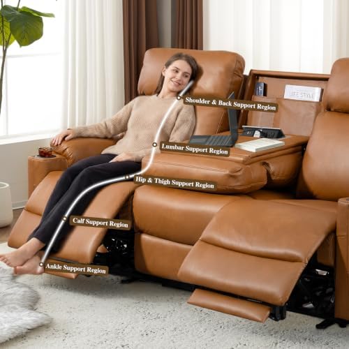 Power Reclining Sofa, 3-Seat Dual Electric Recliner Couch - Image 6