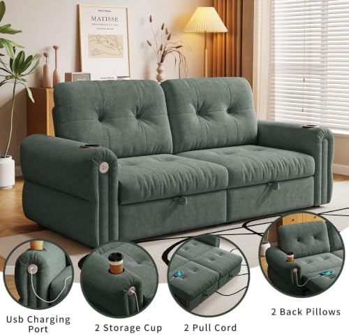73" Queen Size Sofa Bed, Loveseat Sleeper Sofa - Image 4