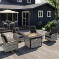 7Pcs Patio Rocking Swivel Chair by MuphyersPatioFurniture