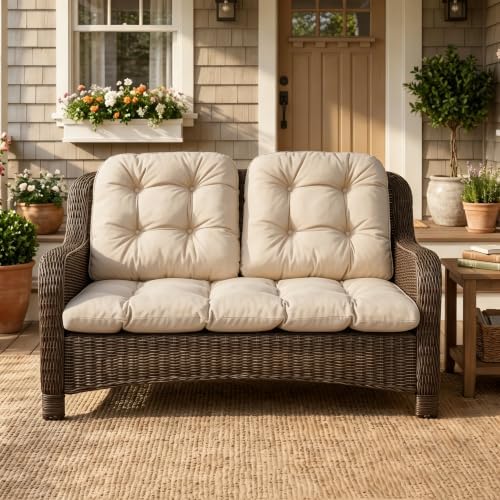 Outdoor Wicker Chair Cushions, 44×19×4 in, Waterproof by TheKorva