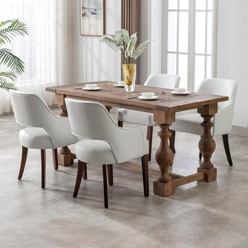 Faux Leather Upholstered Dining Chairs Set of 4 - Image 7