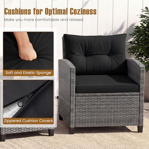 COSTWAY 3PCS Wicker Patio Furniture Set - Image 5