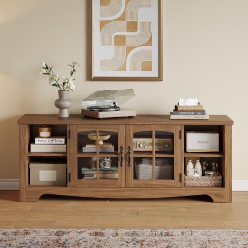 LINSY Home Farmhouse TV Stand for 65 Inch TV, Wood Entertainment Center - Image 7