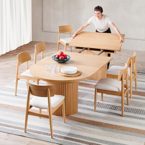 Transformer Table Solid Wood Extendable Round Dining Table Set by TransformerTable