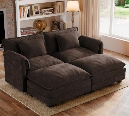 ELUCHANG 79" Oversized Modular Sectional Sofa, Comfy Chenille Cloud Couch by ELUCHANG