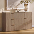 54"W Fluted 6 Drawer Bedroom Dresser, by DelArk