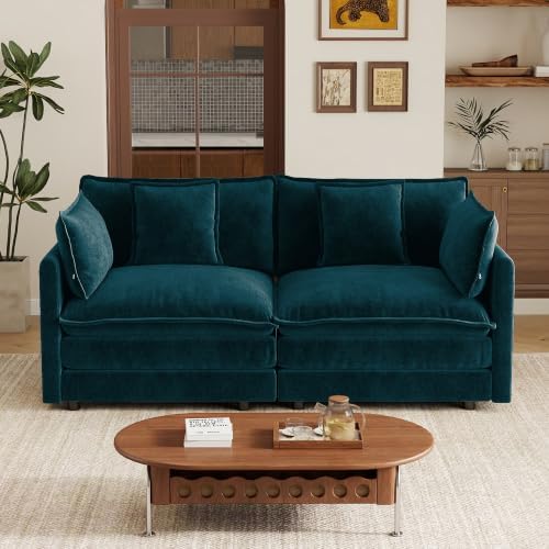 Tmsan 70.8" Loveseat Sofa 2 Seater Cloud Sectional Couch, Small Love Seat - Image 3
