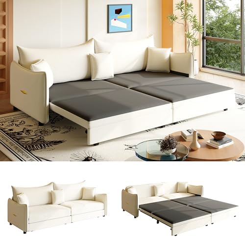 81.9" King Pull Out Sofa Bed, 3-in-1 Convertible Sleeper Sofa by Kolavess