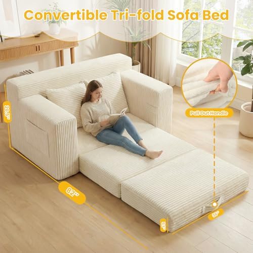 Boneless Couch, Boneless Loveseat Sleeper Sofa Bed – 3-in-1 Convertible Couch - Image 4