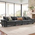 SUNSHINE VALLEY 157.5" 4-Seat Straight Modular Cloud Couch Sectional Sofa by SUNSHINEVALLEY