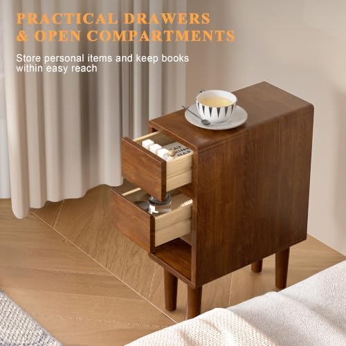 Narrow Nightstand 2 Drawers - Image 3