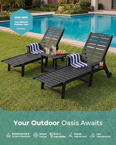 Ciokea Lounge Chair Outdoor Set of 2, 5-Position Adjustable Patio Lounge Chairs - Image 7