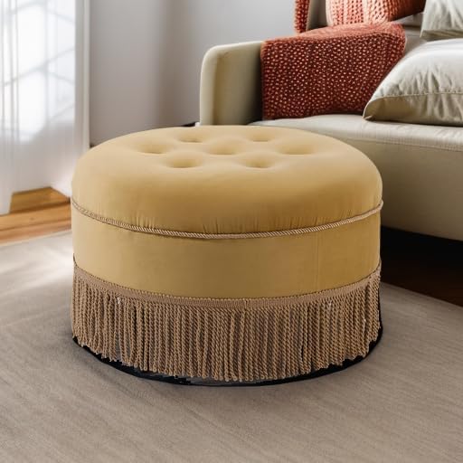 Jennifer Taylor Home Yolanda Upholstered Round Accent Ottoman - Image 2