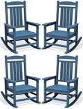 KINGYES Oversized Outdoor Rocking Chairs Set of 4, HDPE Porch Rockers by KINGYES