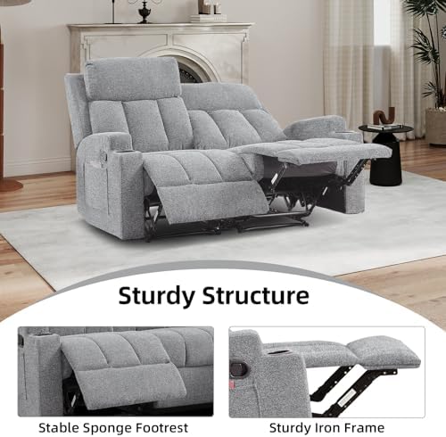 CANMOV Manual Recliner Sofa Set, Fabric Recliner Living Room Furniture Sets - Image 5