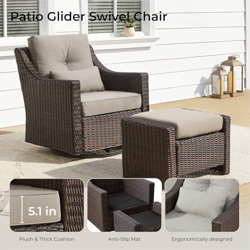 CHITA Patio Furniture Set, Outdoor Rocking Swivel Chair - Image 2