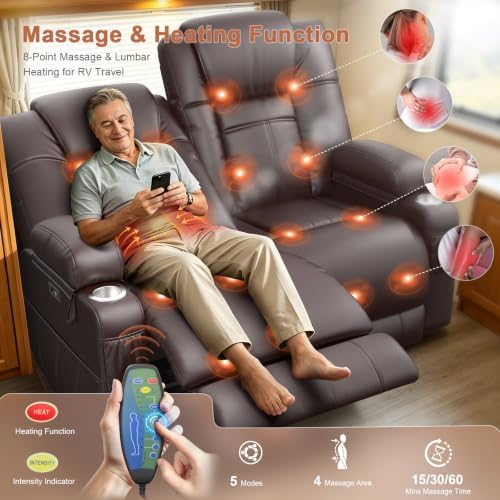 RV Loveseat Recliner Sofa, Wall Hugger Reclining RV Couch - Image 3