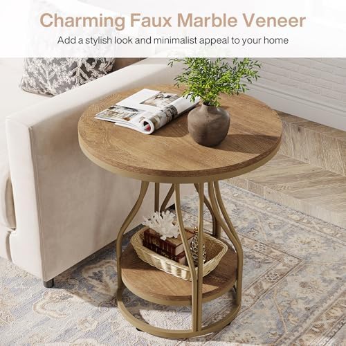 Round End Table Set of 2, Small Side Table - Image 6