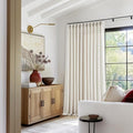 TWODRAPES Natural Pinch Pleat Linen Curtains 120 Inches Long 70 Inch Wide by TWODRAPES