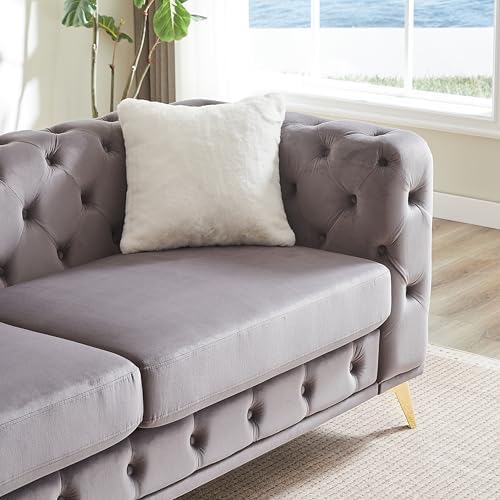 KEIKI 83" Luxury Oversized Velvet Chesterfield Sofa - Image 5
