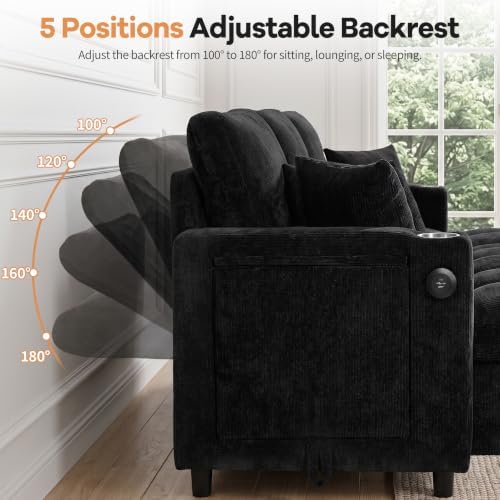 108”Pull Out Sofa Bed, U Shaped Sleeper Sofa - Image 4