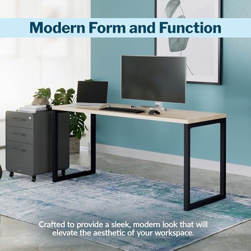 Vari Table for Home Office – 60x24 – Light Wood/Black - Image 3