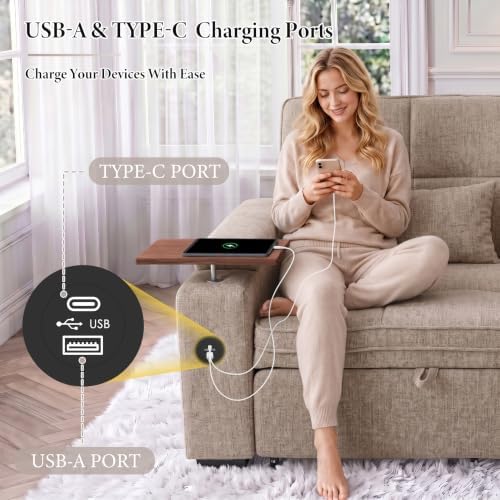 Dreamzie 65'' Convertible Sleeper Sofa Bed - Image 7