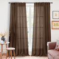 YoungsTex Brown Linen Curtains 90 Inches Long by YoungsTex