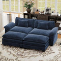 CDCASA 86" Modular Sectional Sofa, Comfy Cloud Couch w/ 2 Movable Ottoman by CDCASA
