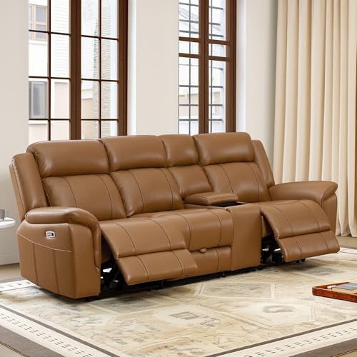 CHITA Leather Power Recliner Sofa Wall Hugger, 3-Seat by Unknown