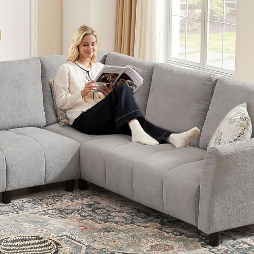102" L Shaped Couch, 6 Seater Sectional Sofa - Image 3